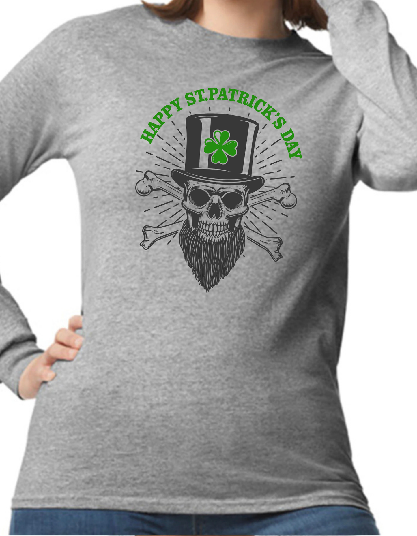 Happy St. Patrick’s Day Skull Longsleeve