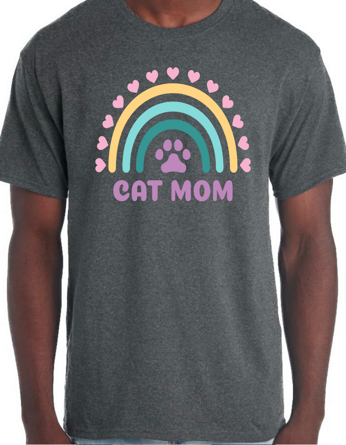 Cat Mom Rainbow Graphic Tee