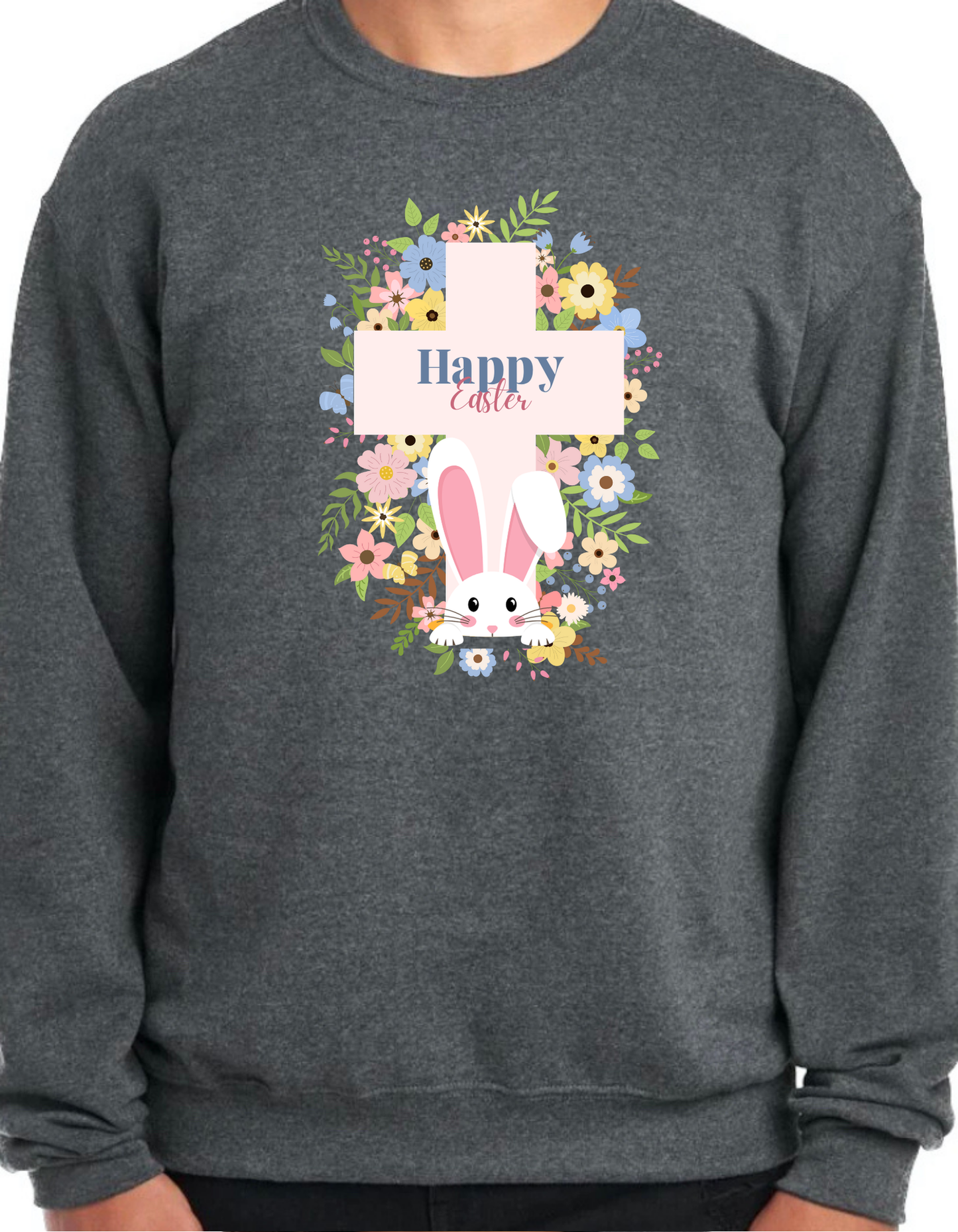 Happy Easter Cross Crewneck