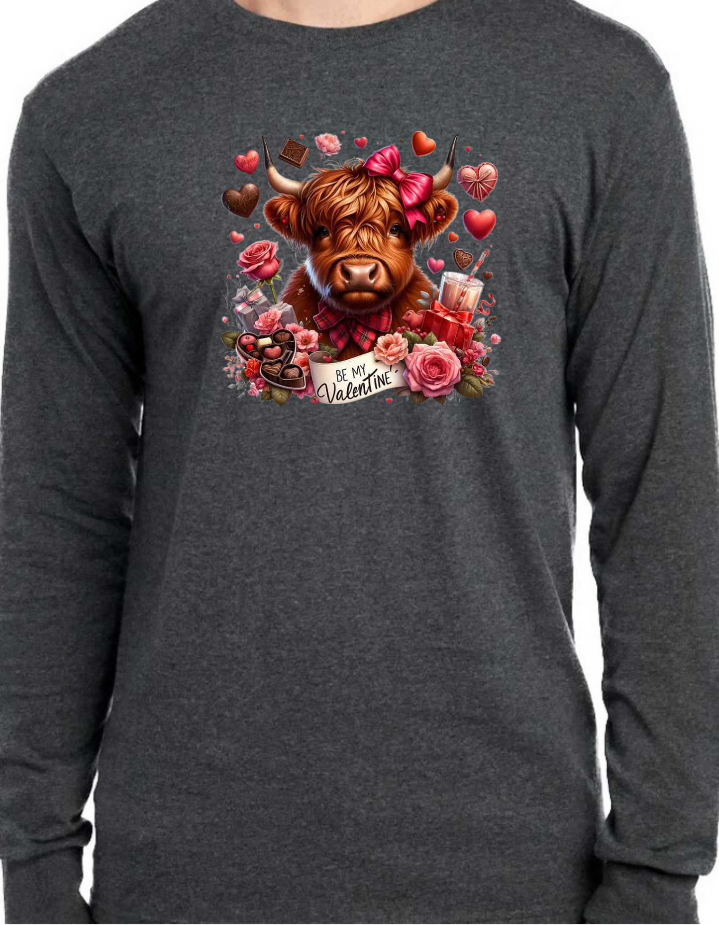 Valentine Highland Cow Longsleeve