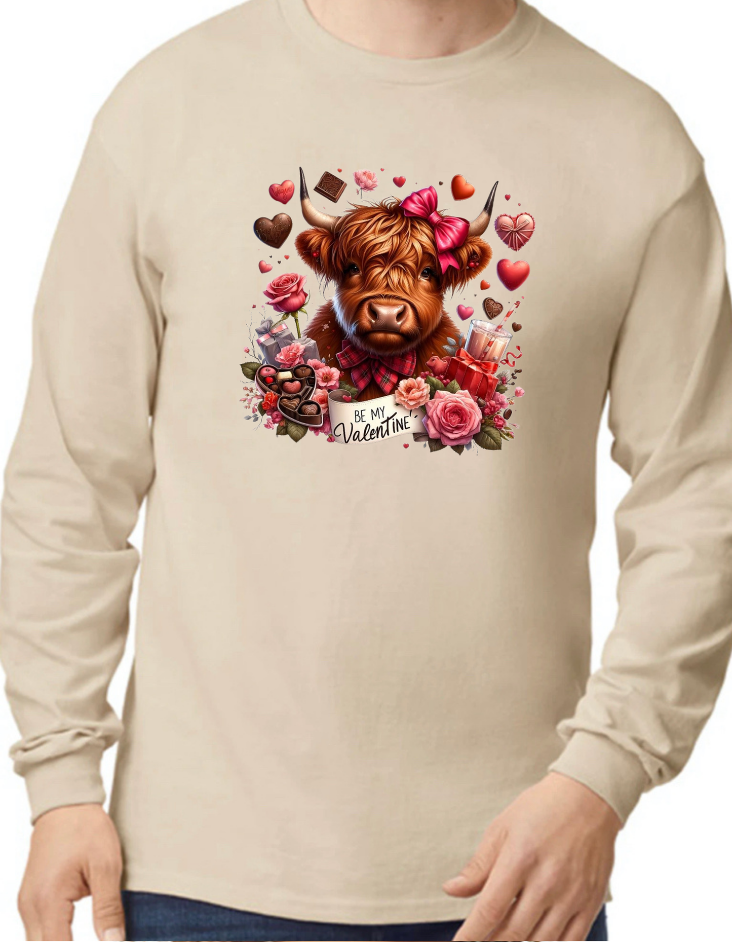 Valentine Highland Cow Longsleeve