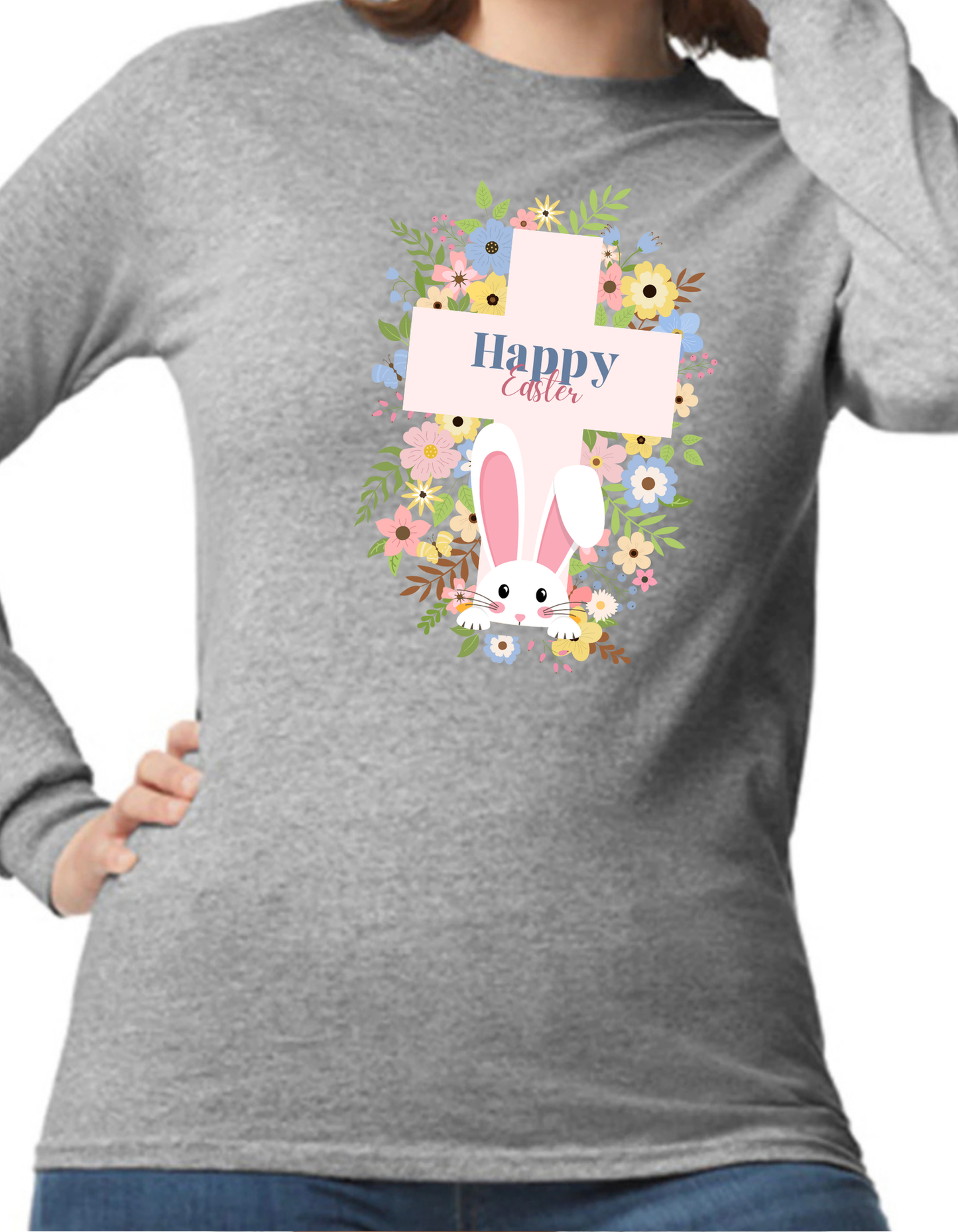 Happy Easter Cross Longsleeve