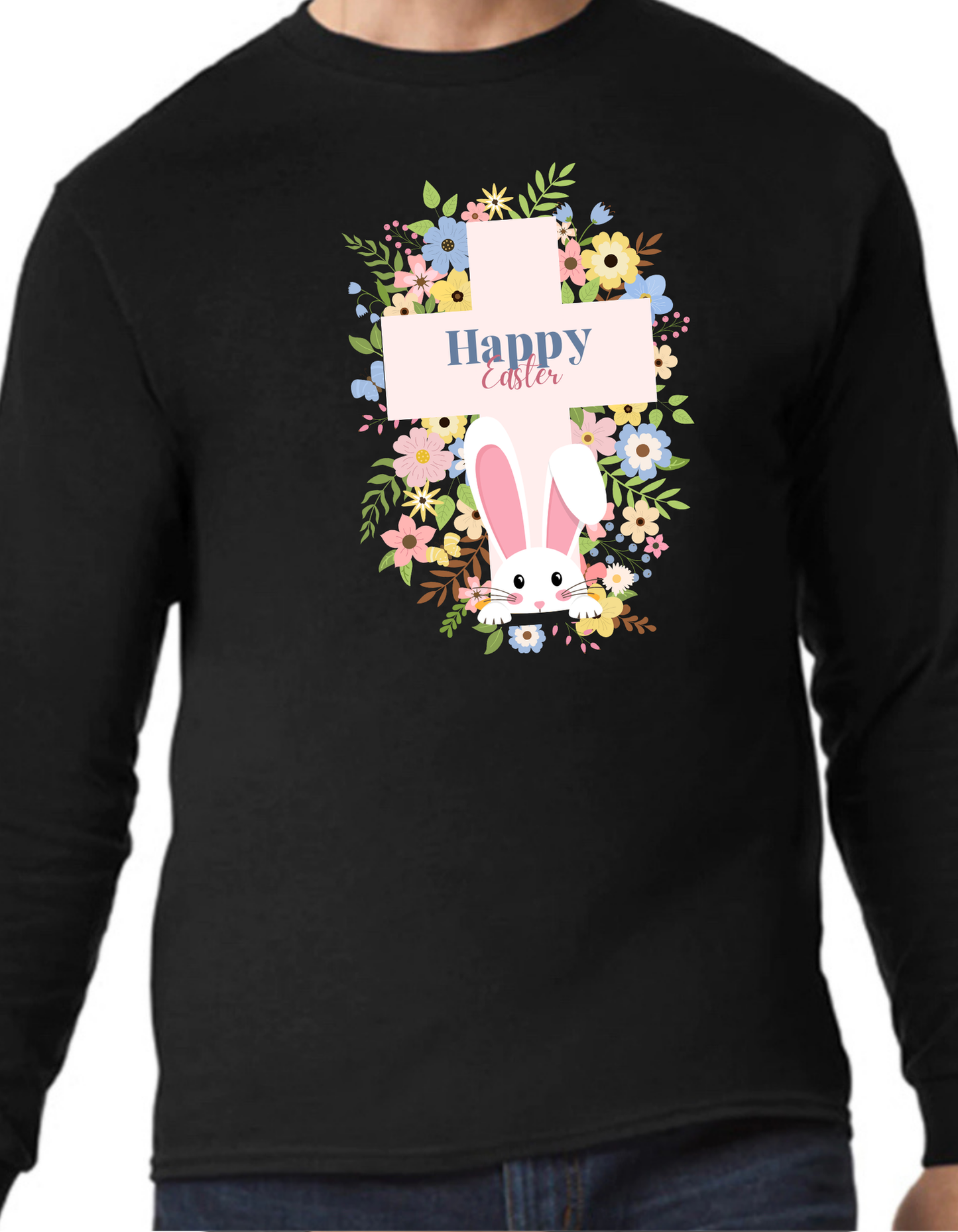 Happy Easter Cross Longsleeve