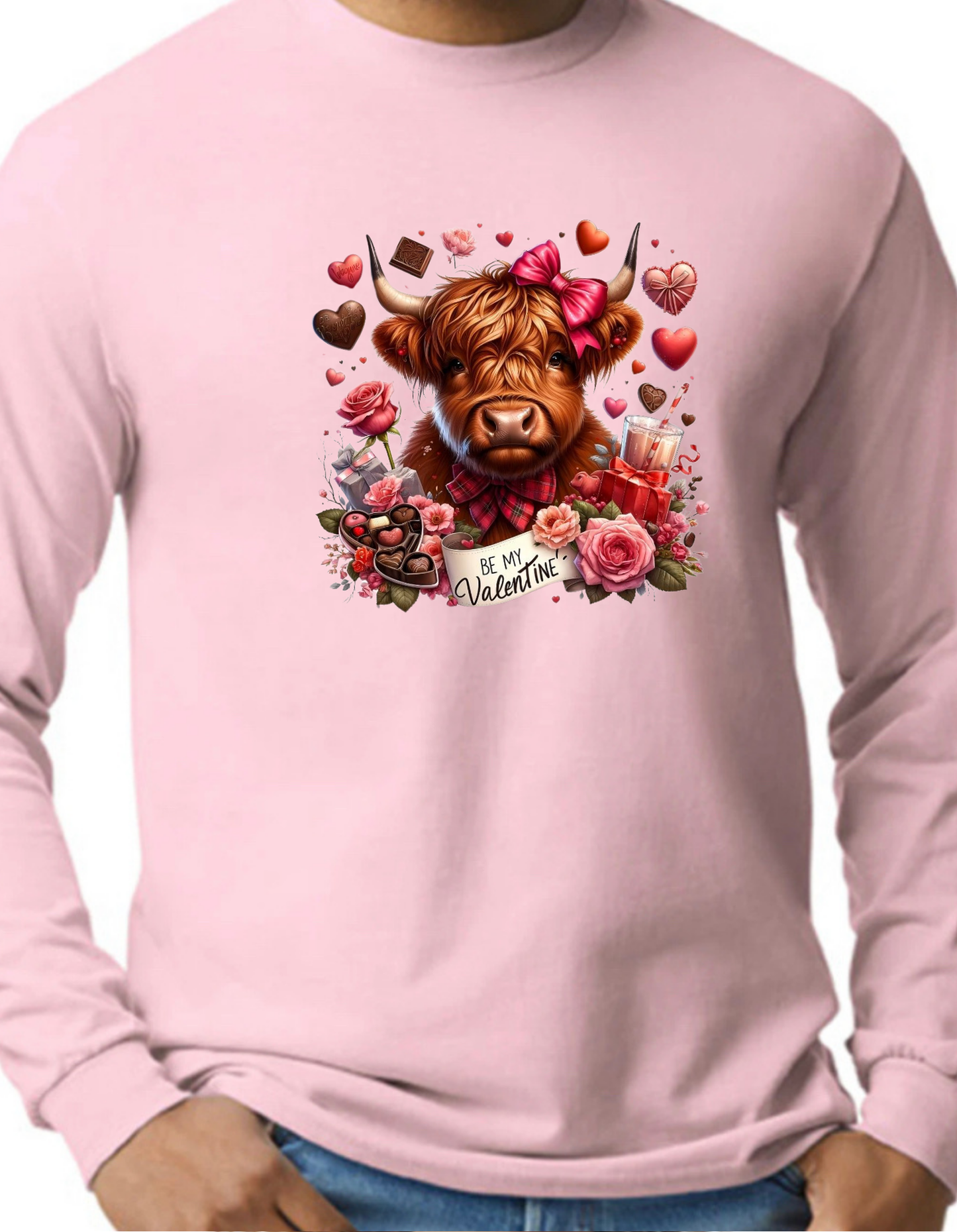 Valentine Highland Cow Longsleeve