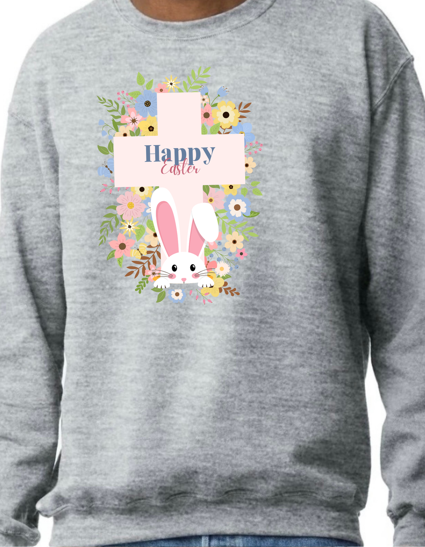 Happy Easter Cross Crewneck