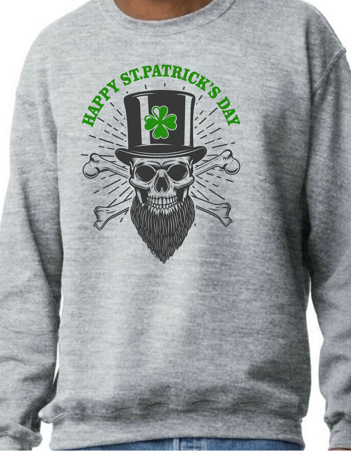 Happy St. Patrick’s Day Skull Crewneck