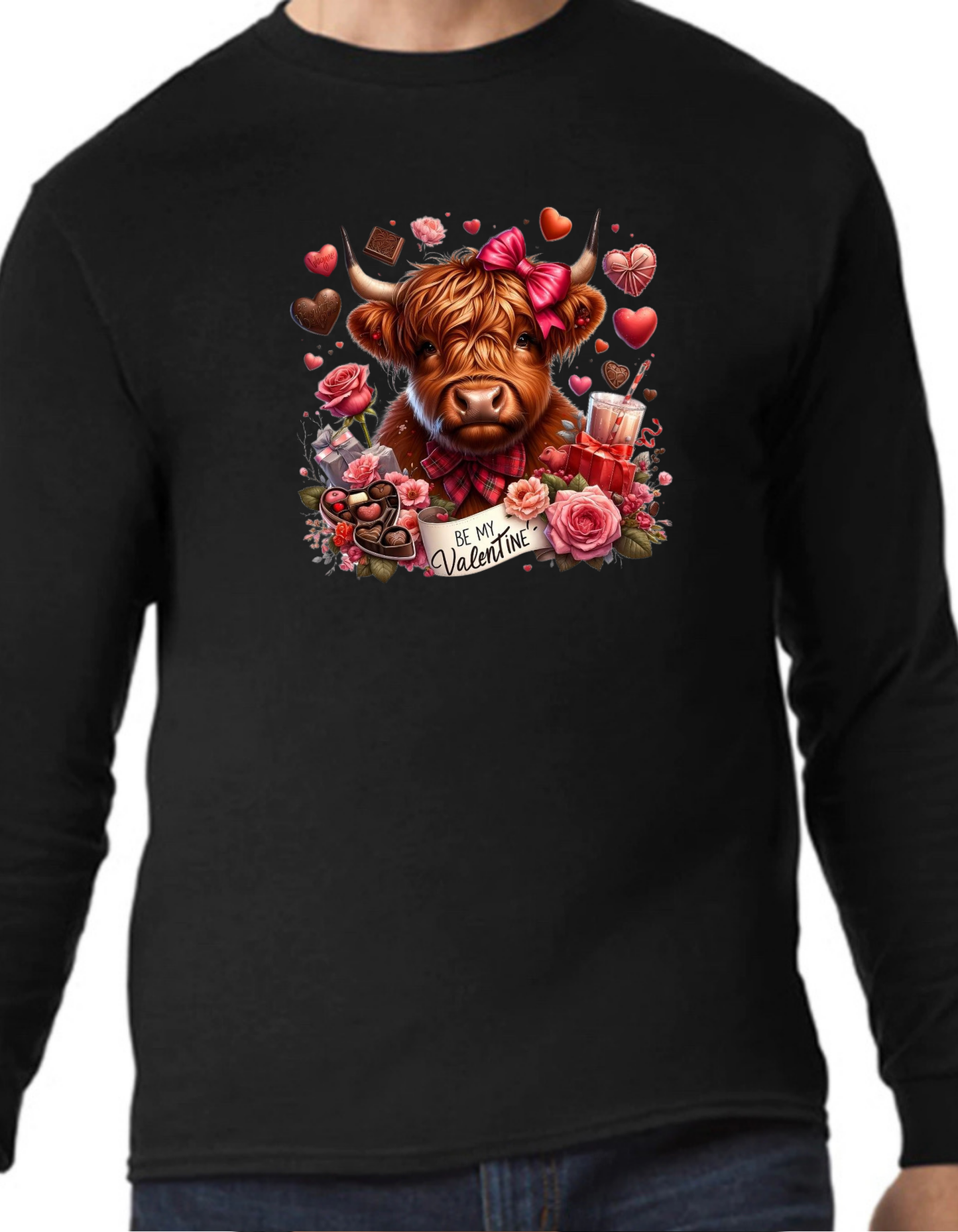 Valentine Highland Cow Longsleeve