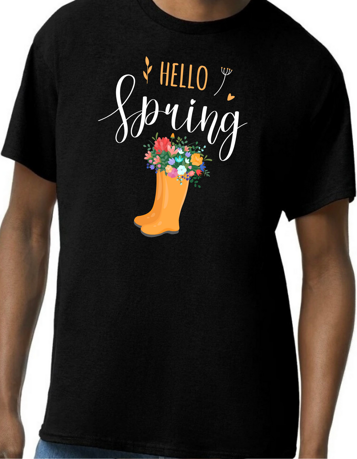 Hello Spring Rainboots Graphic Tee