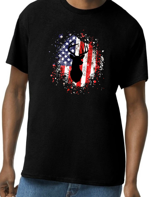 US Deer Flag Graphic Tee