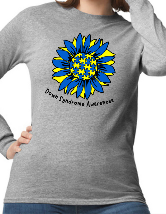 Down Syndrome Awareness Sunflower Longsleeve