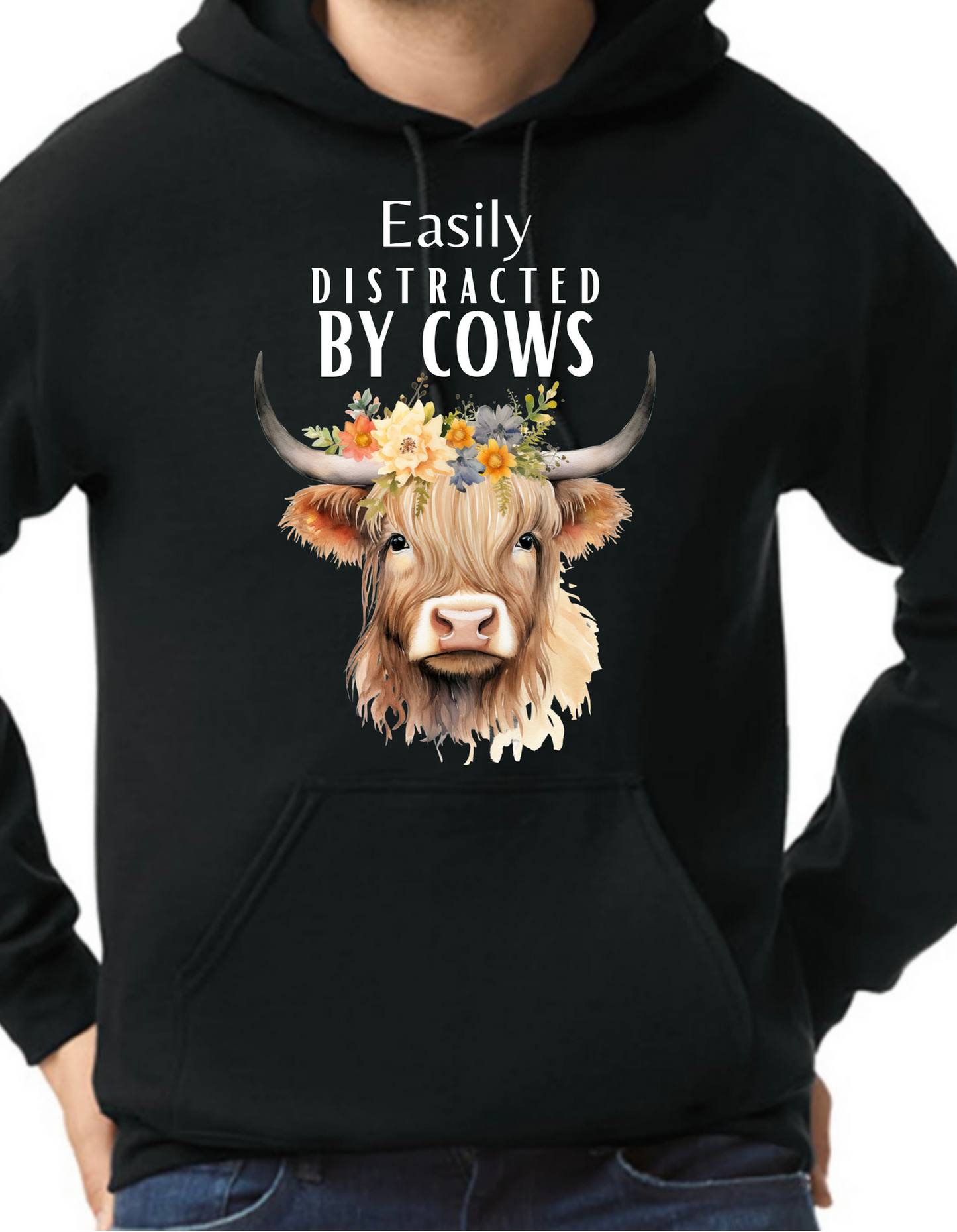 Easily Distracted by Cows Hoodie