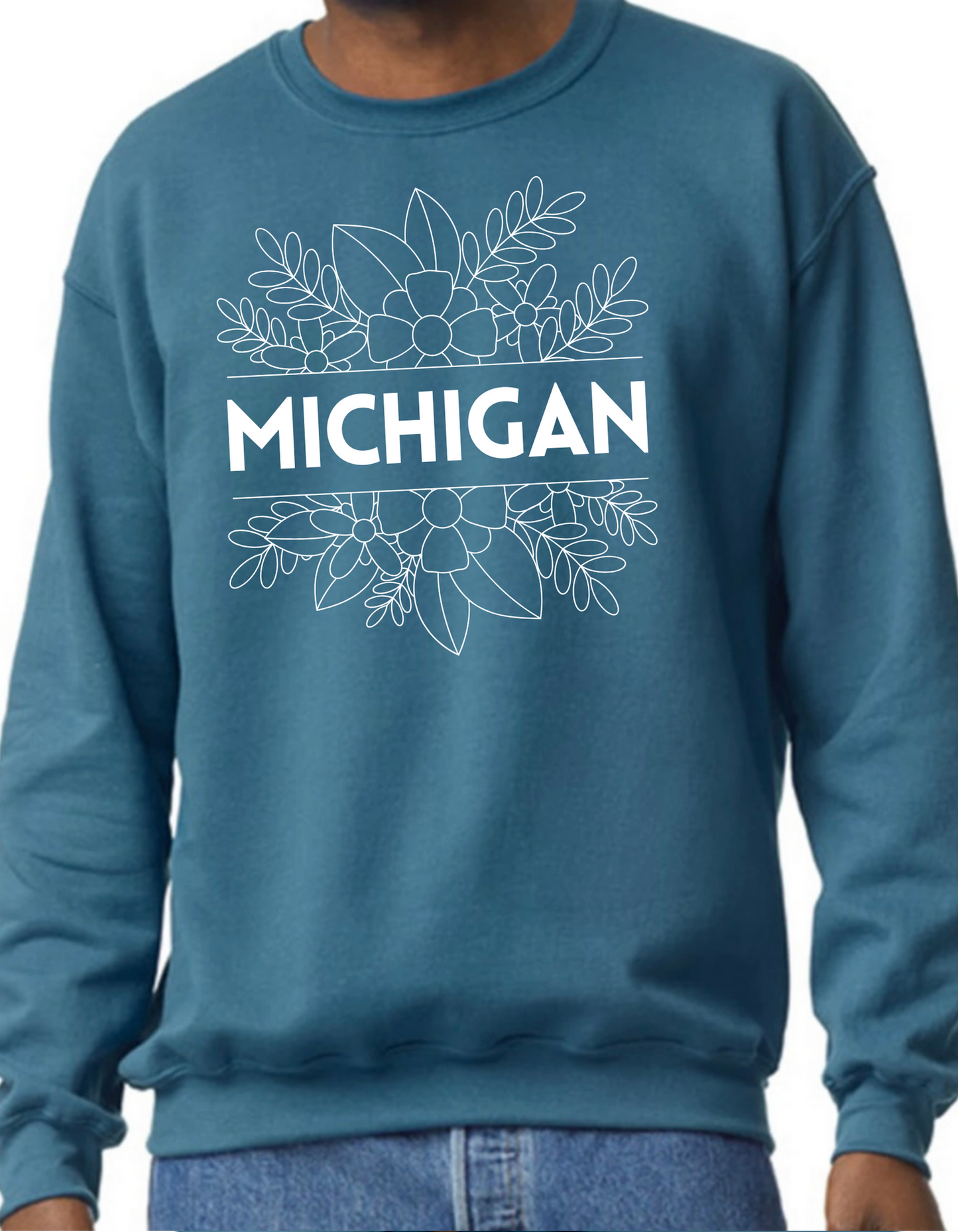 Floral Michigan Crewneck