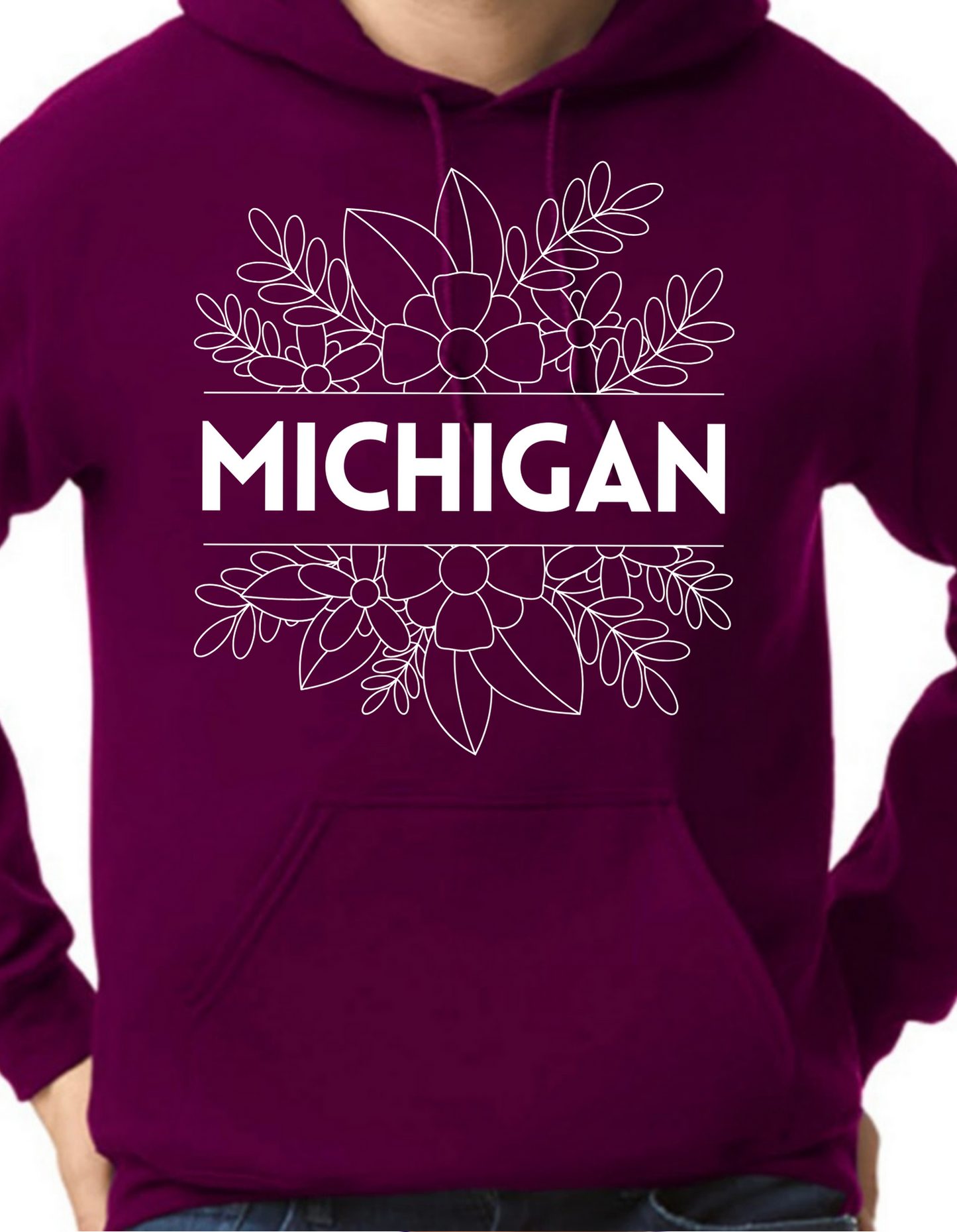 Floral Michigan Hoodie