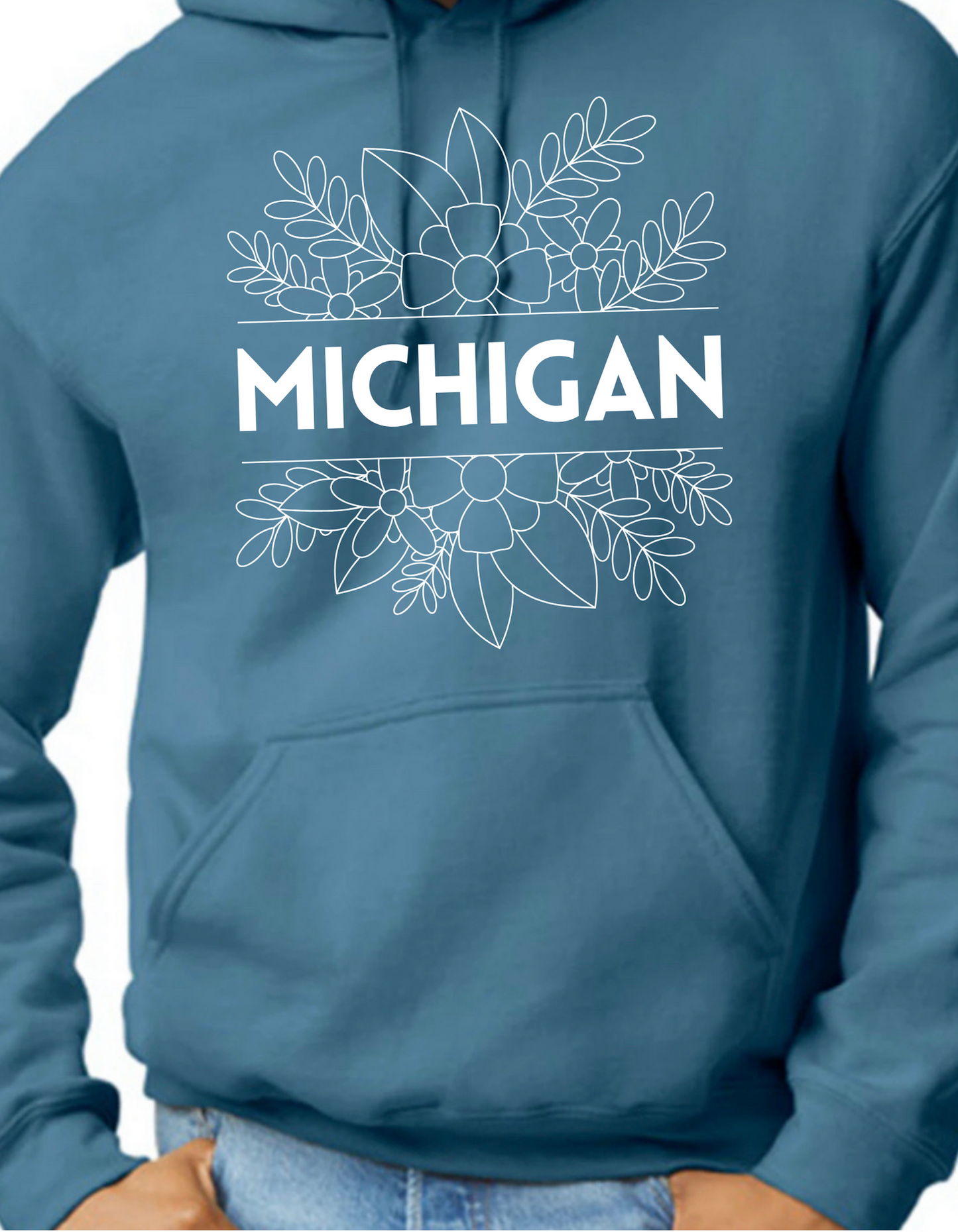 Floral Michigan Hoodie