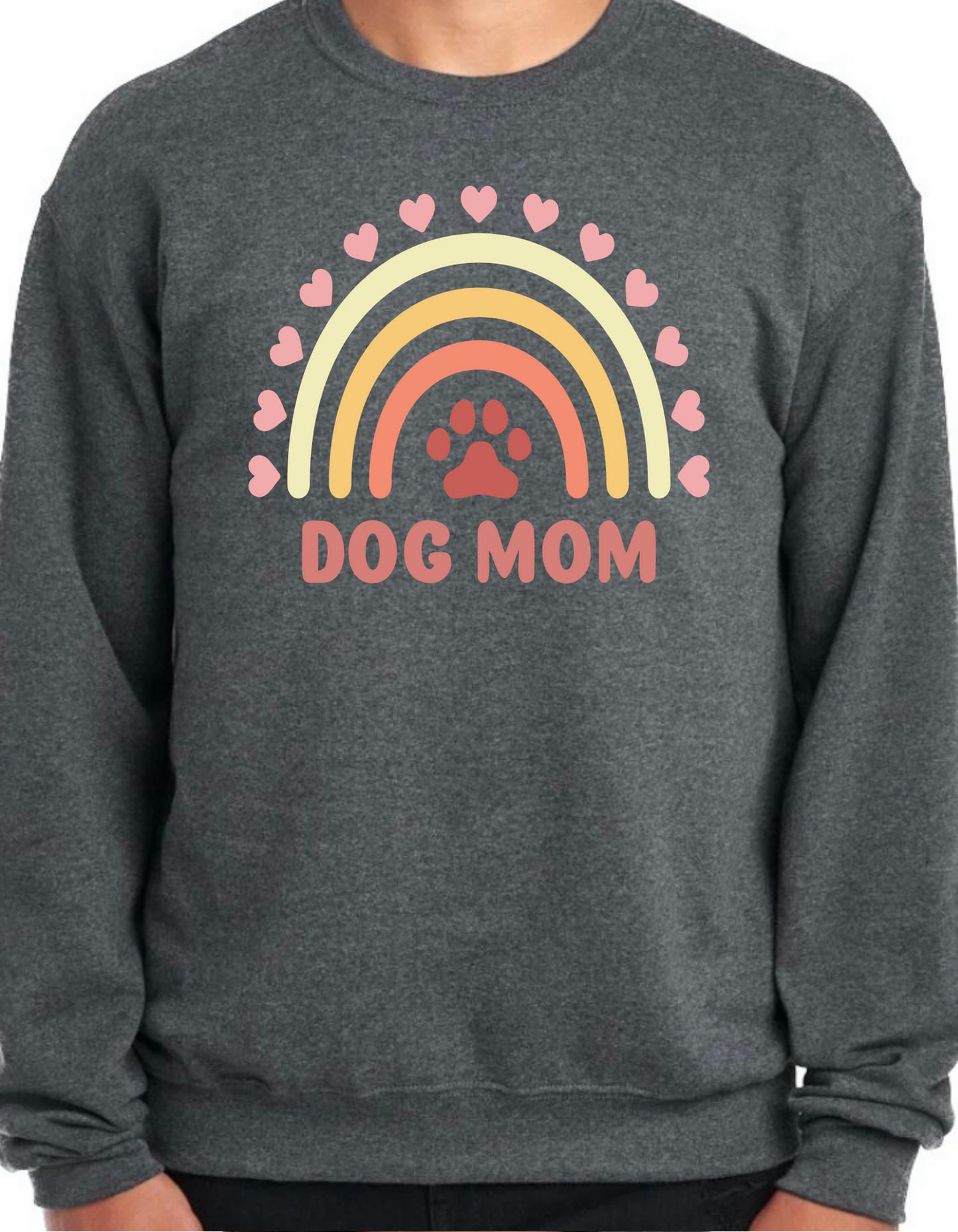 Dog Mom Rainbow Crewneck