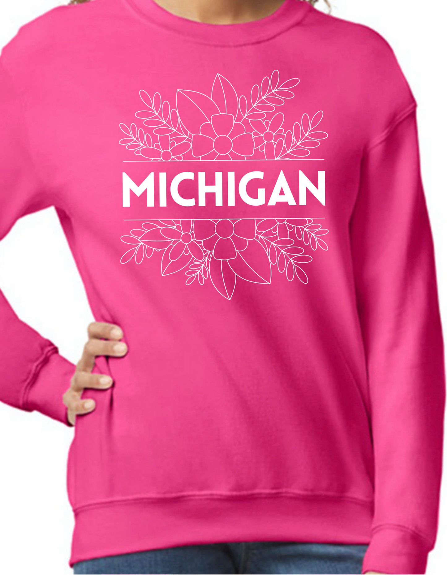 Floral Michigan Crewneck