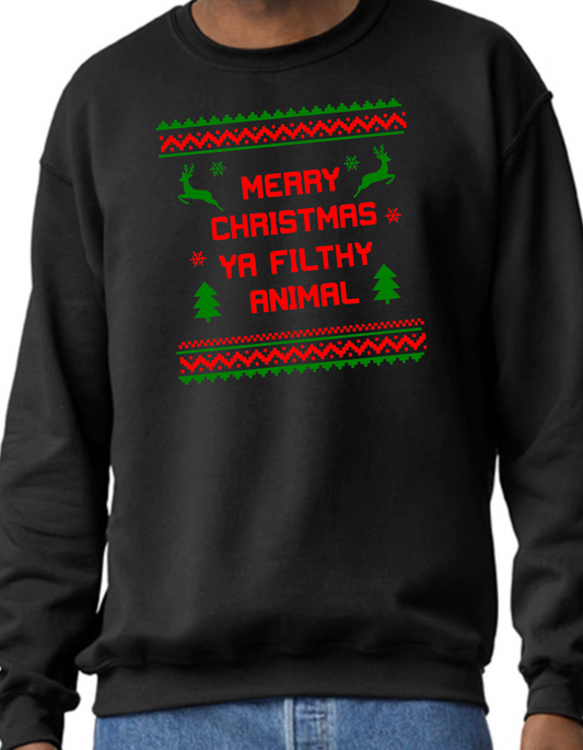 Merry Christmas, Ya Filthy Animal Crewneck