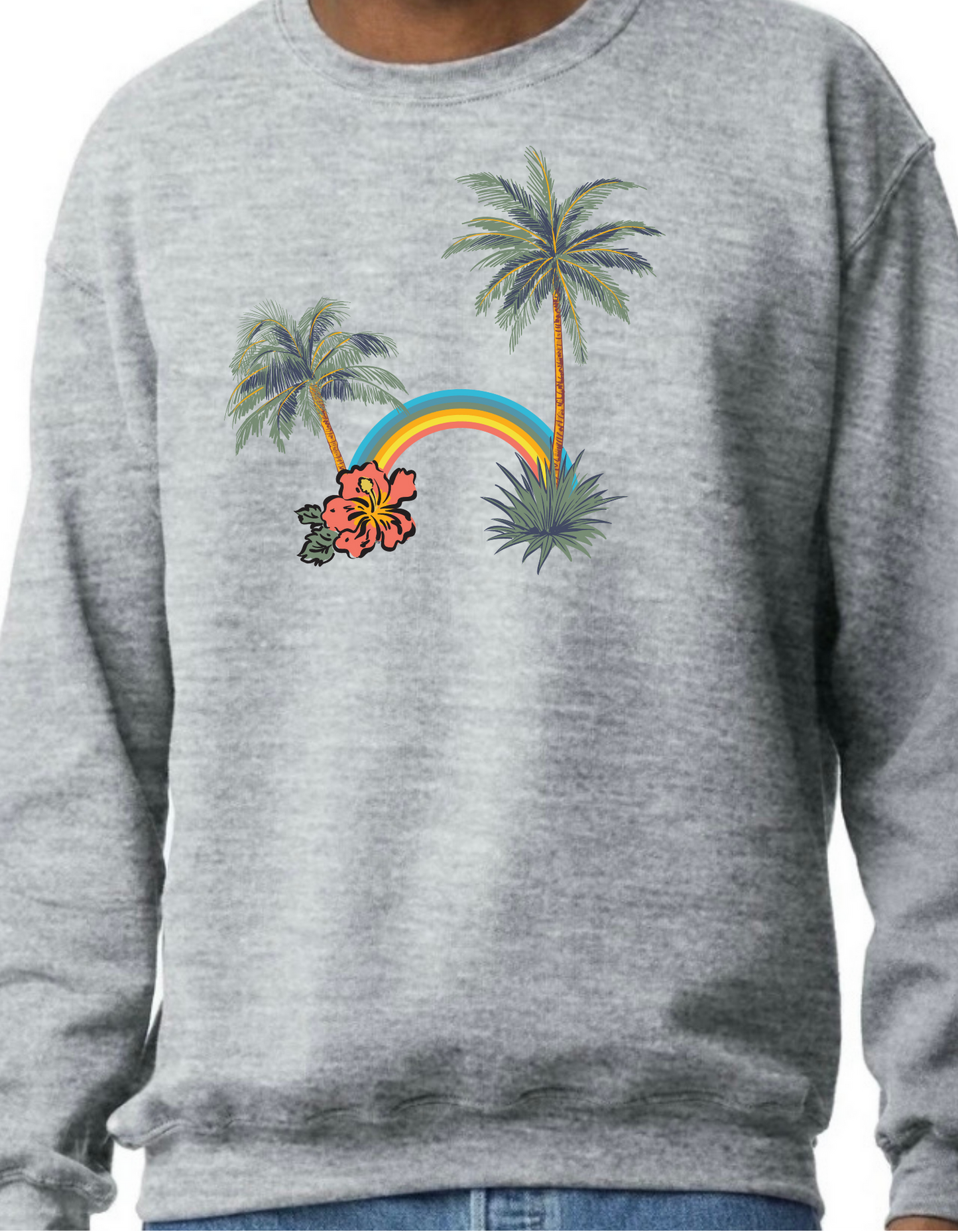 Palm Tree Rainbow Crewneck