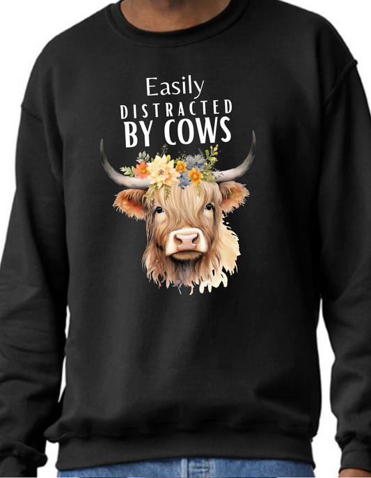 Easily Distracted by Cows Crewneck