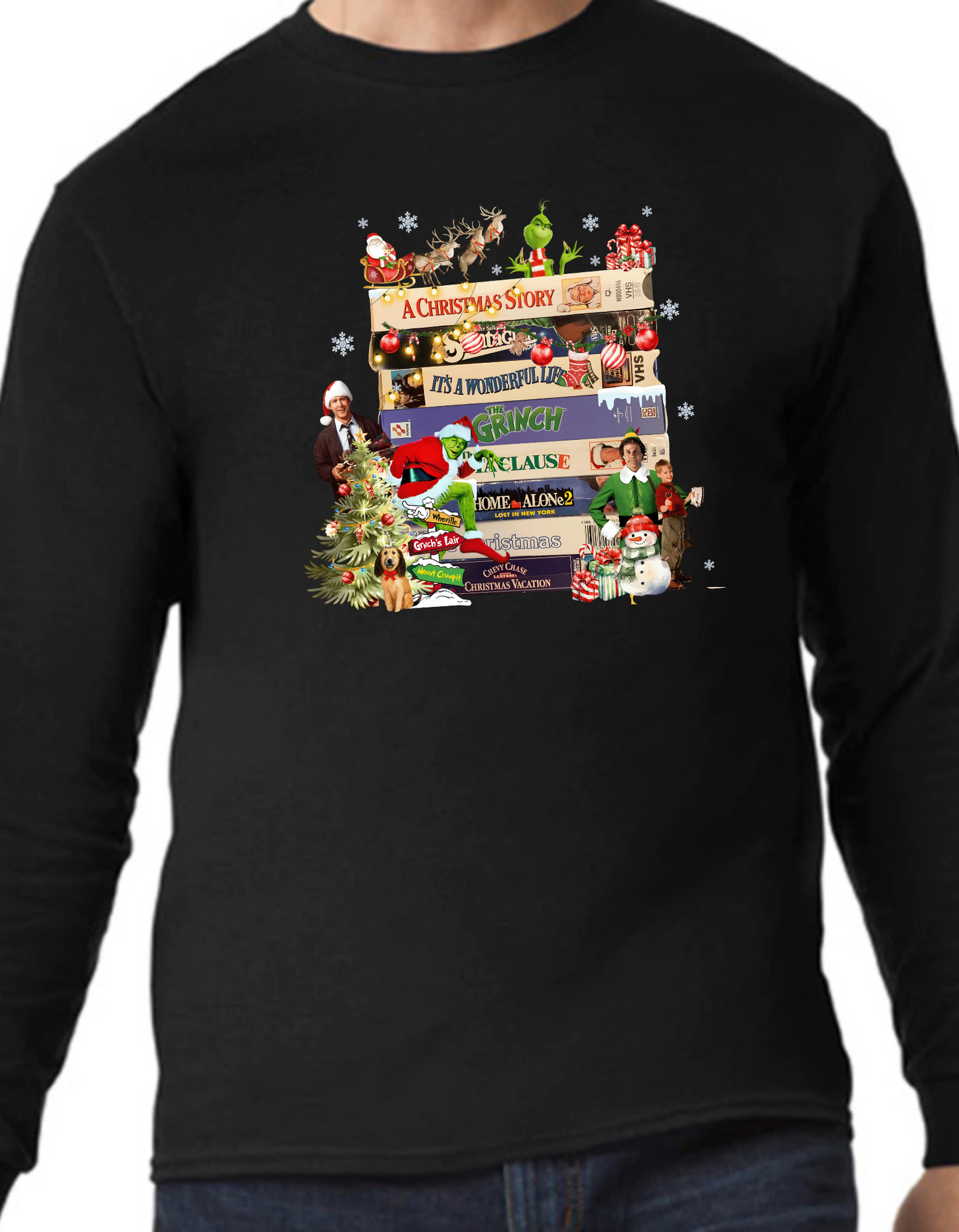 Christmas VHS Movies Longsleeves