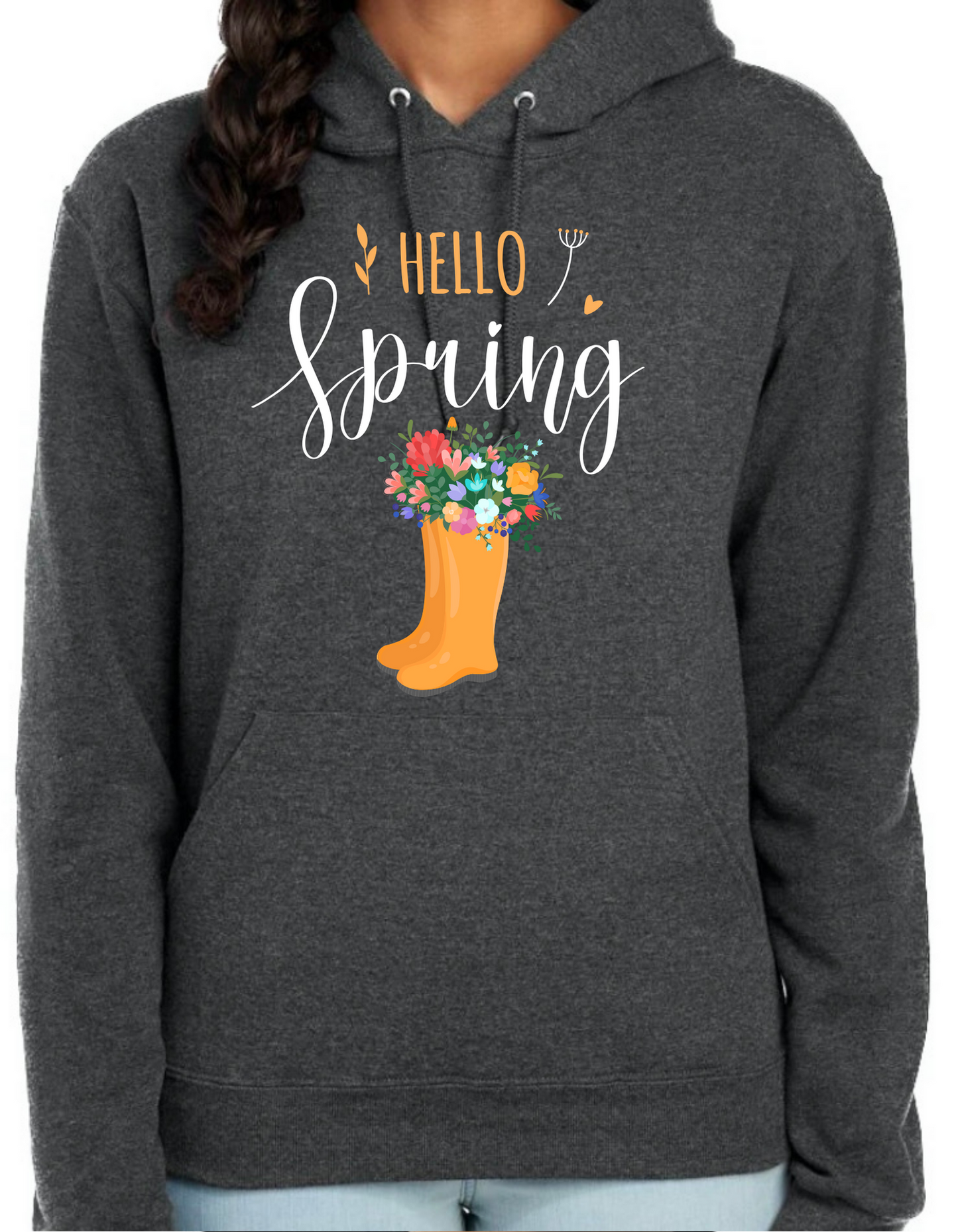 Hello Spring Rainboots Hoodie