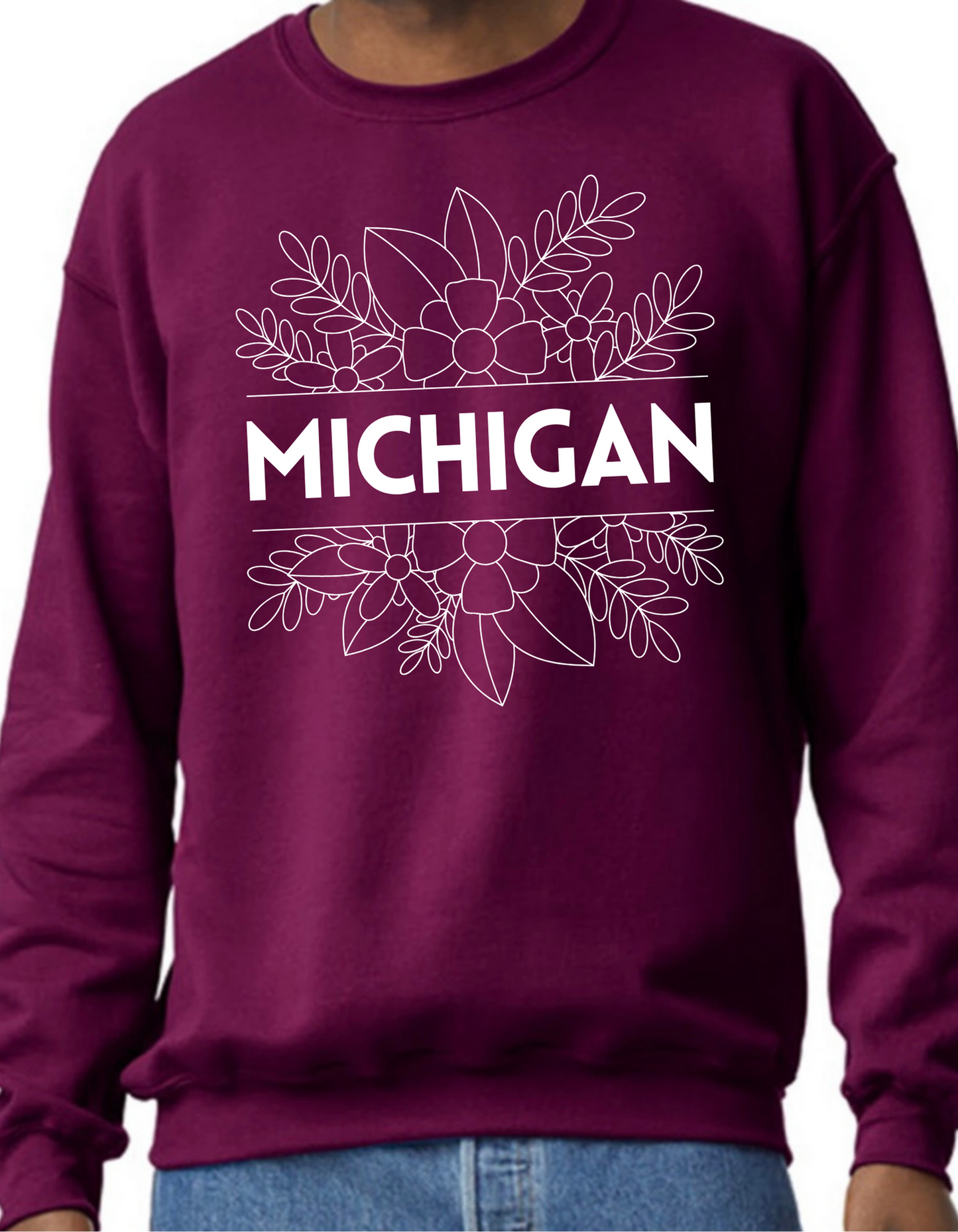 Floral Michigan Crewneck