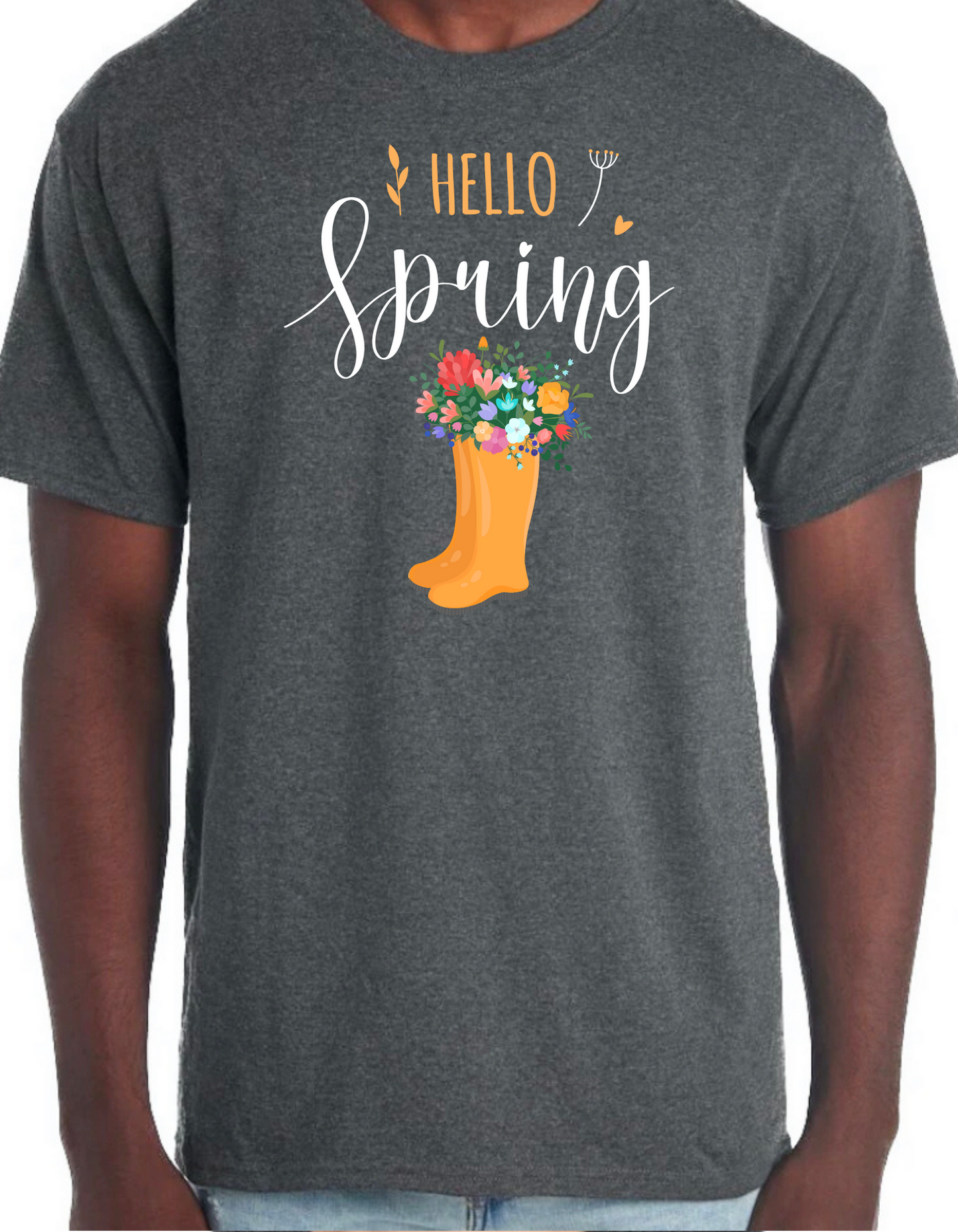 Hello Spring Rainboots Graphic Tee