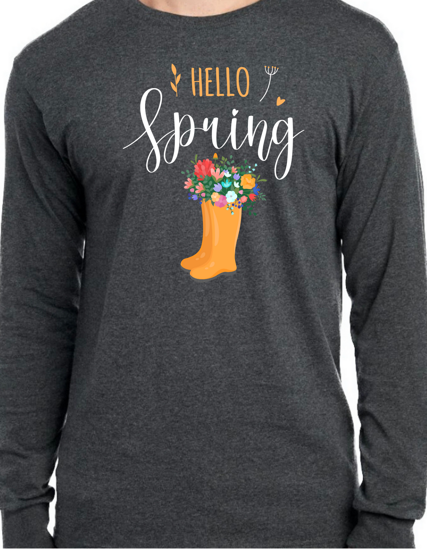 Hello Spring Rainboots Longsleeve