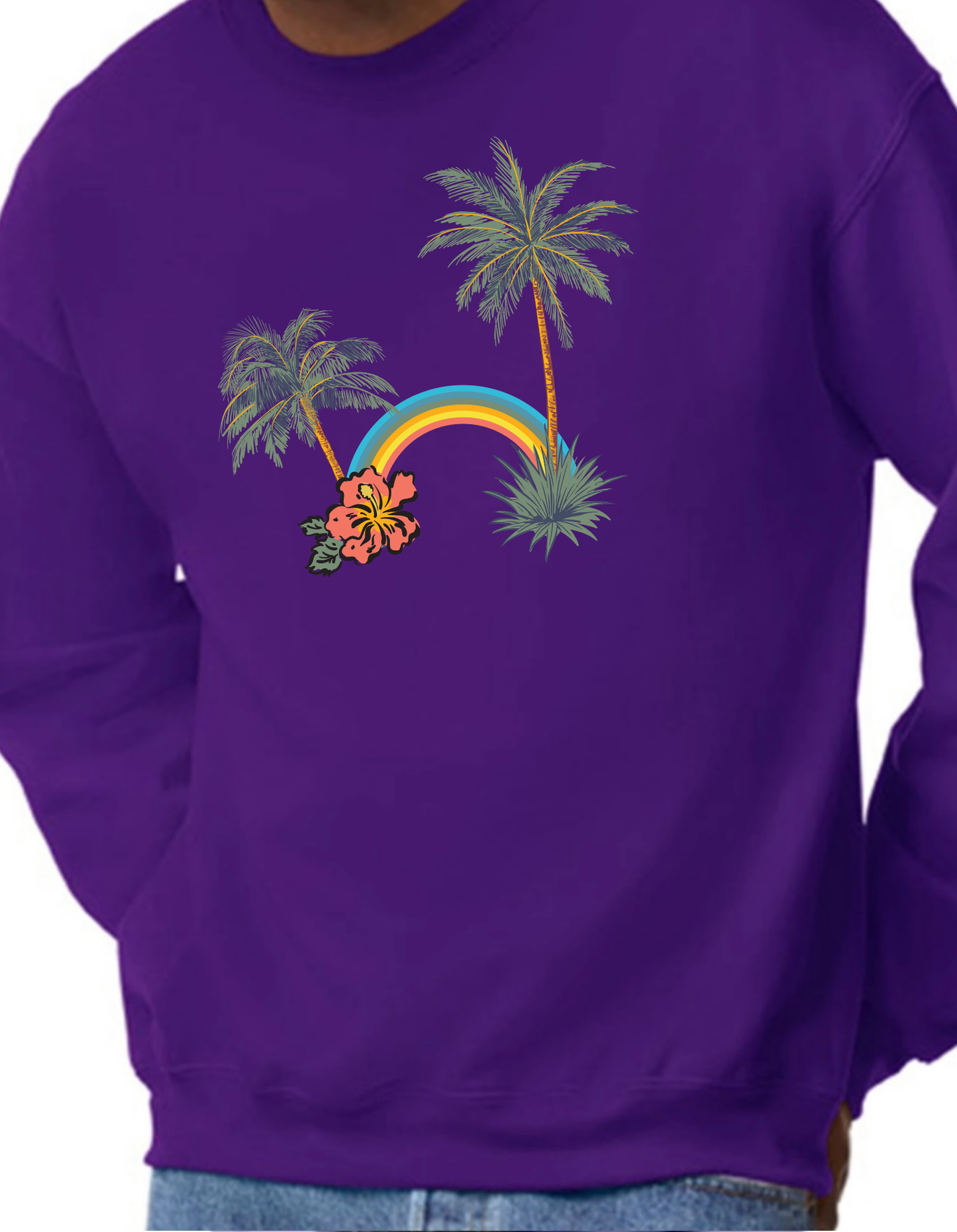 Palm Tree Rainbow Crewneck