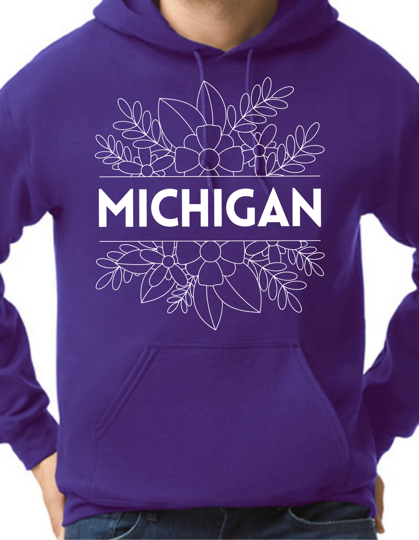 Floral Michigan Hoodie