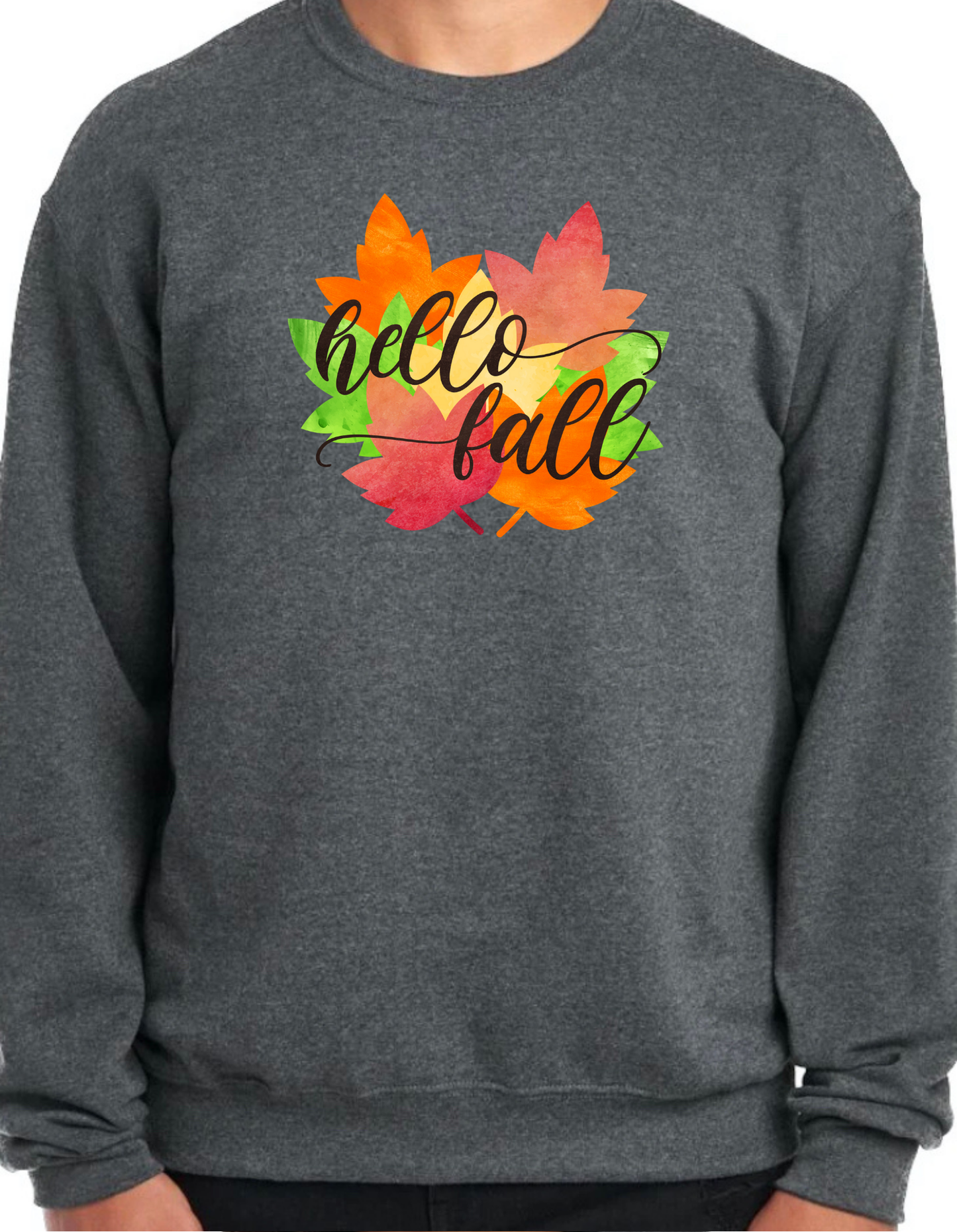 Hello Fall Leaves Crewneck