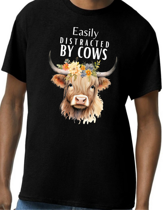 Easily Distracted By Cows Graphic Tee