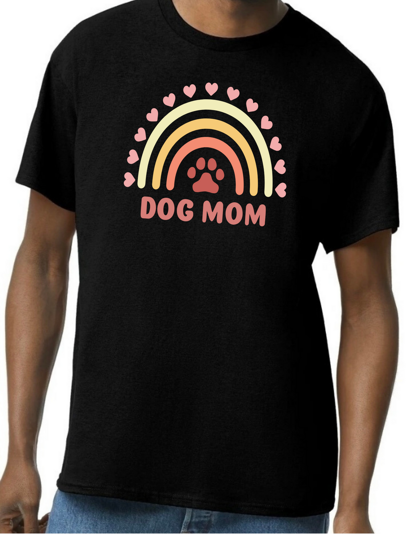 Dog Mom Rainbow Graphic Tee