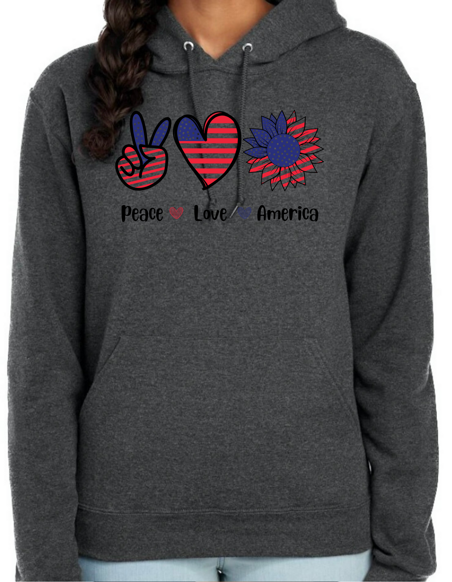 Peace, Love, America Hoodie