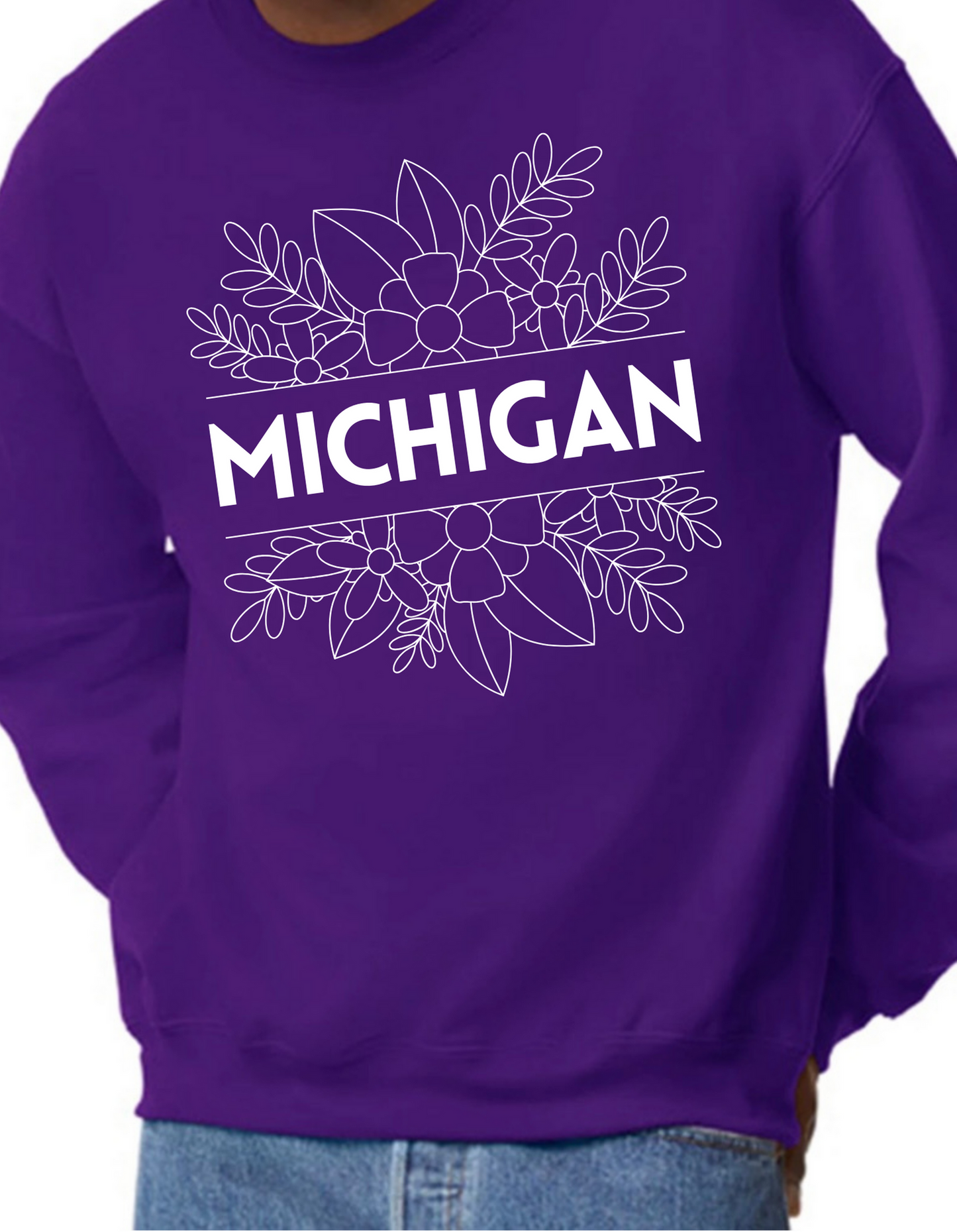 Floral Michigan Crewneck