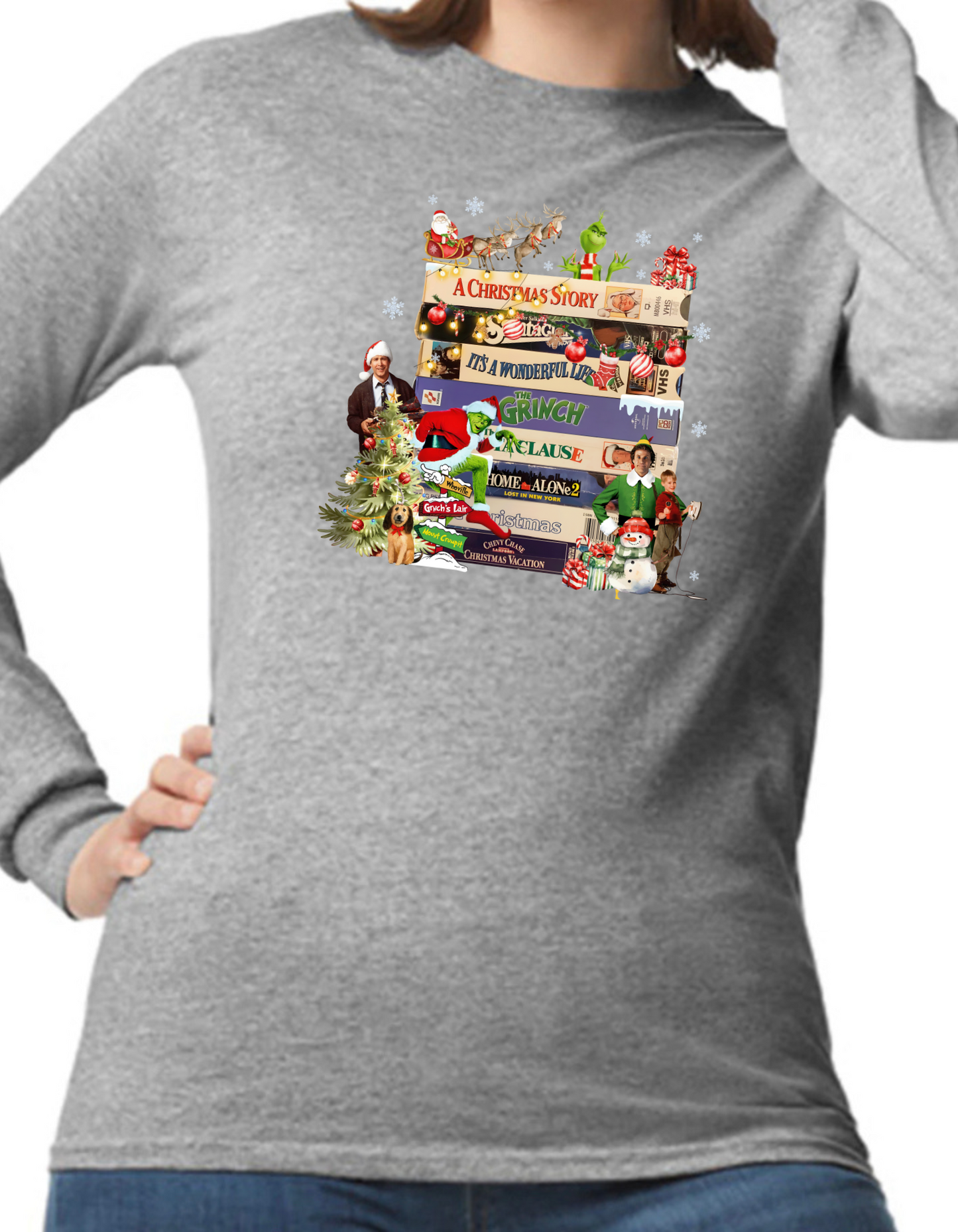 Christmas VHS Movies Longsleeves