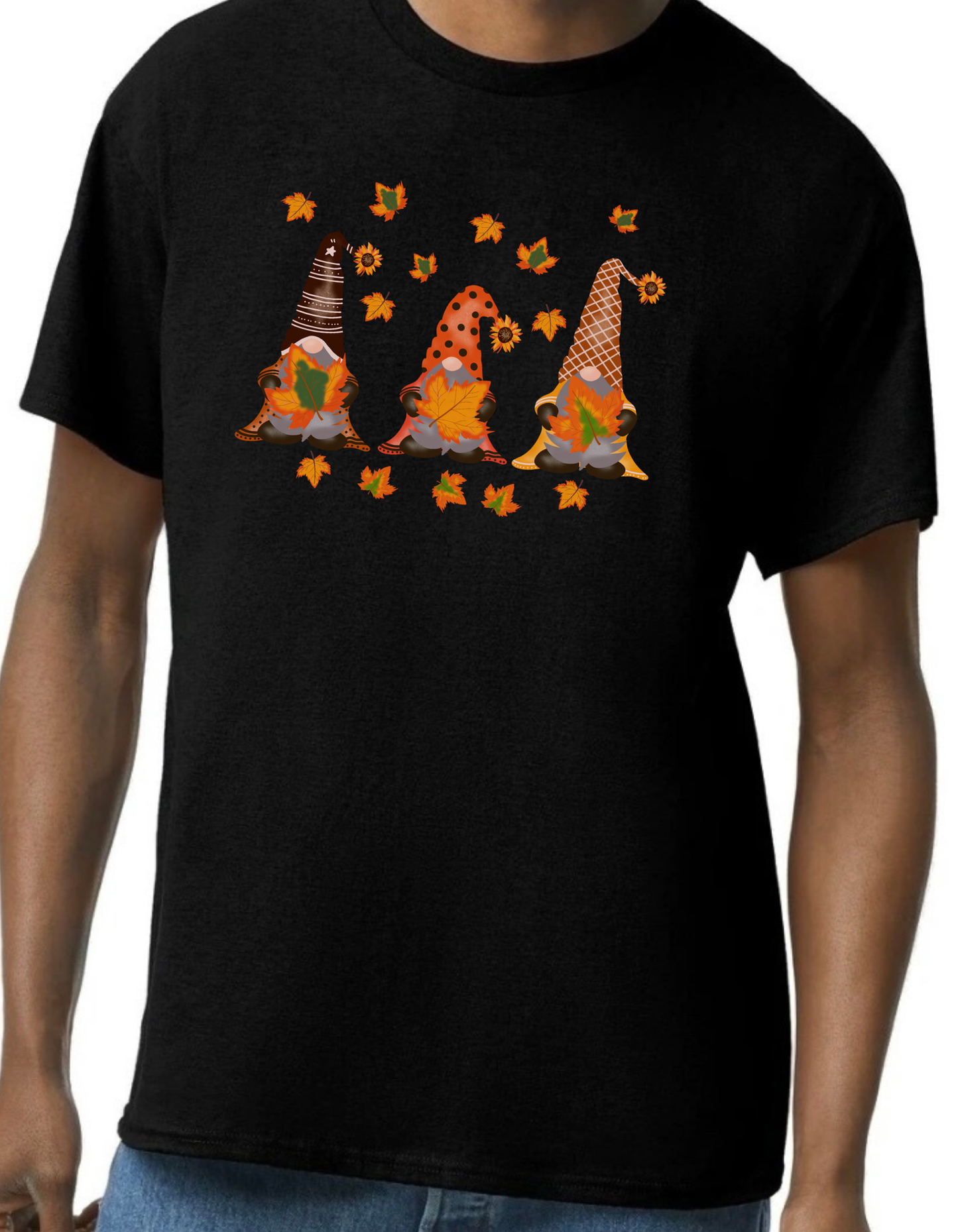 Fall Gnome Leaves Graphic Tee