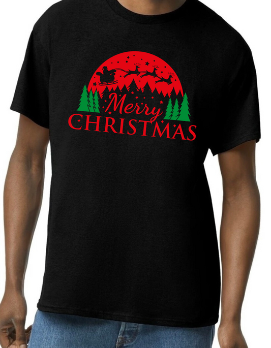 Merry Christmas Sleigh Graphic Tee