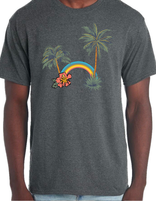 Palm Tree Rainbow Graphic Tee