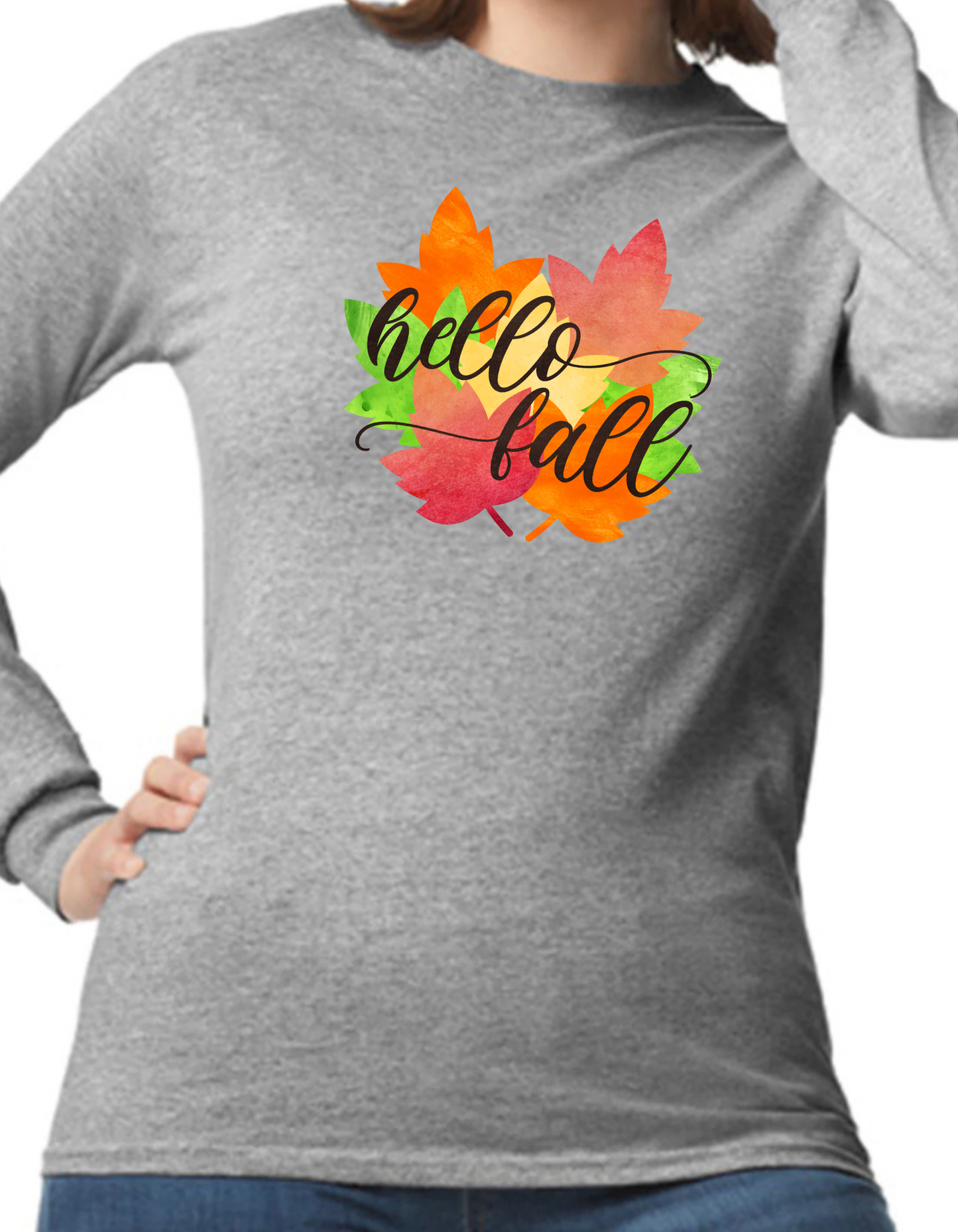 Hello Fall Leaves Longsleeve