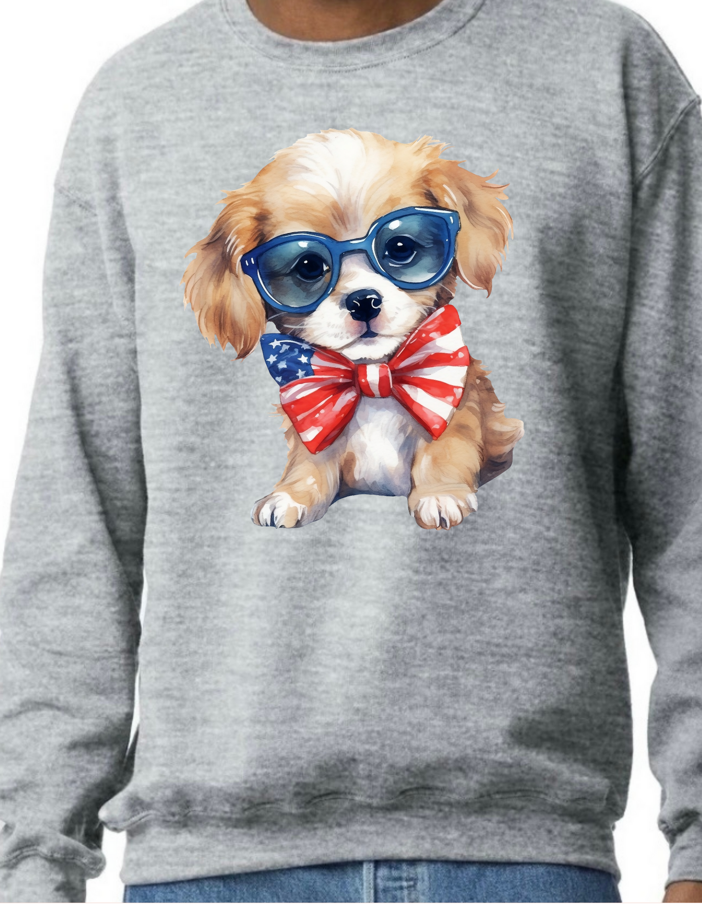 Patriotic Dog Crewneck