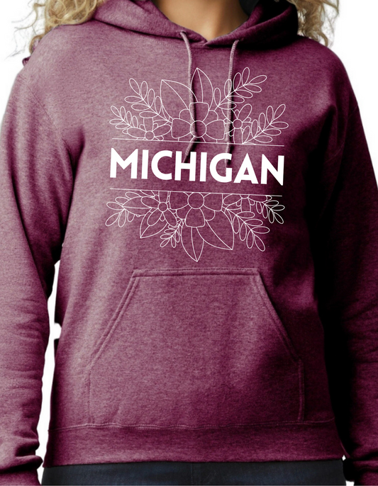 Floral Michigan Hoodie