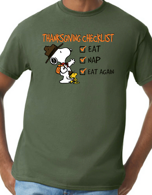 Thanksgiving Checklist Graphic Tee