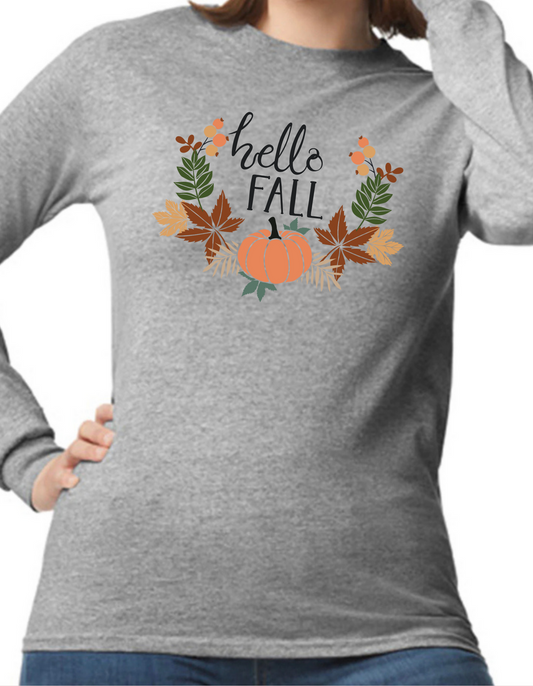 Hello Fall Leaves Longsleeve