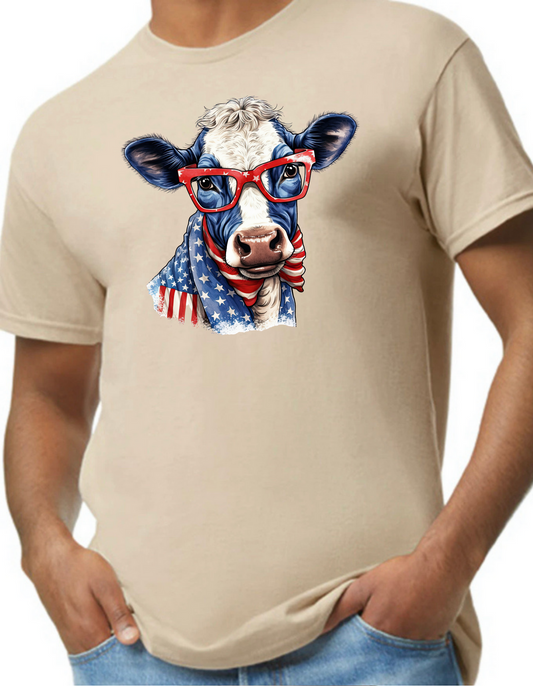 Patriotic Cow Graphic Tee