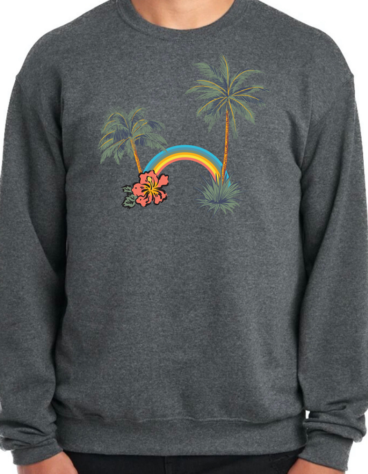 Palm Tree Rainbow Crewneck