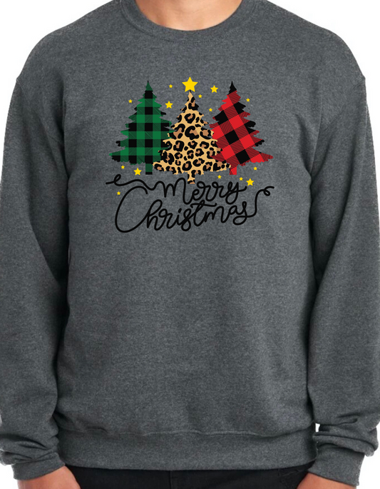 Plaid Christmas Trees Crewneck