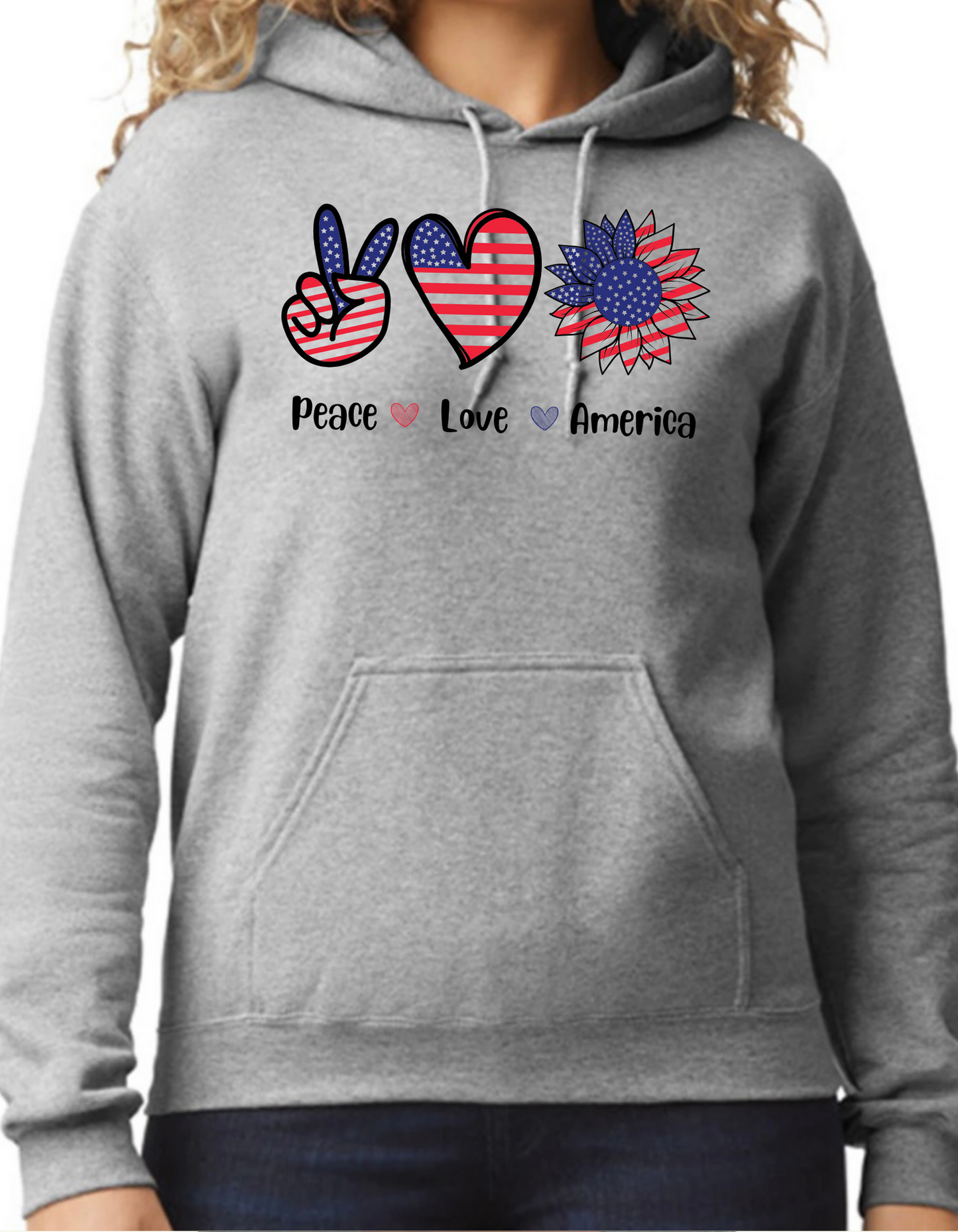 Peace, Love, America Hoodie