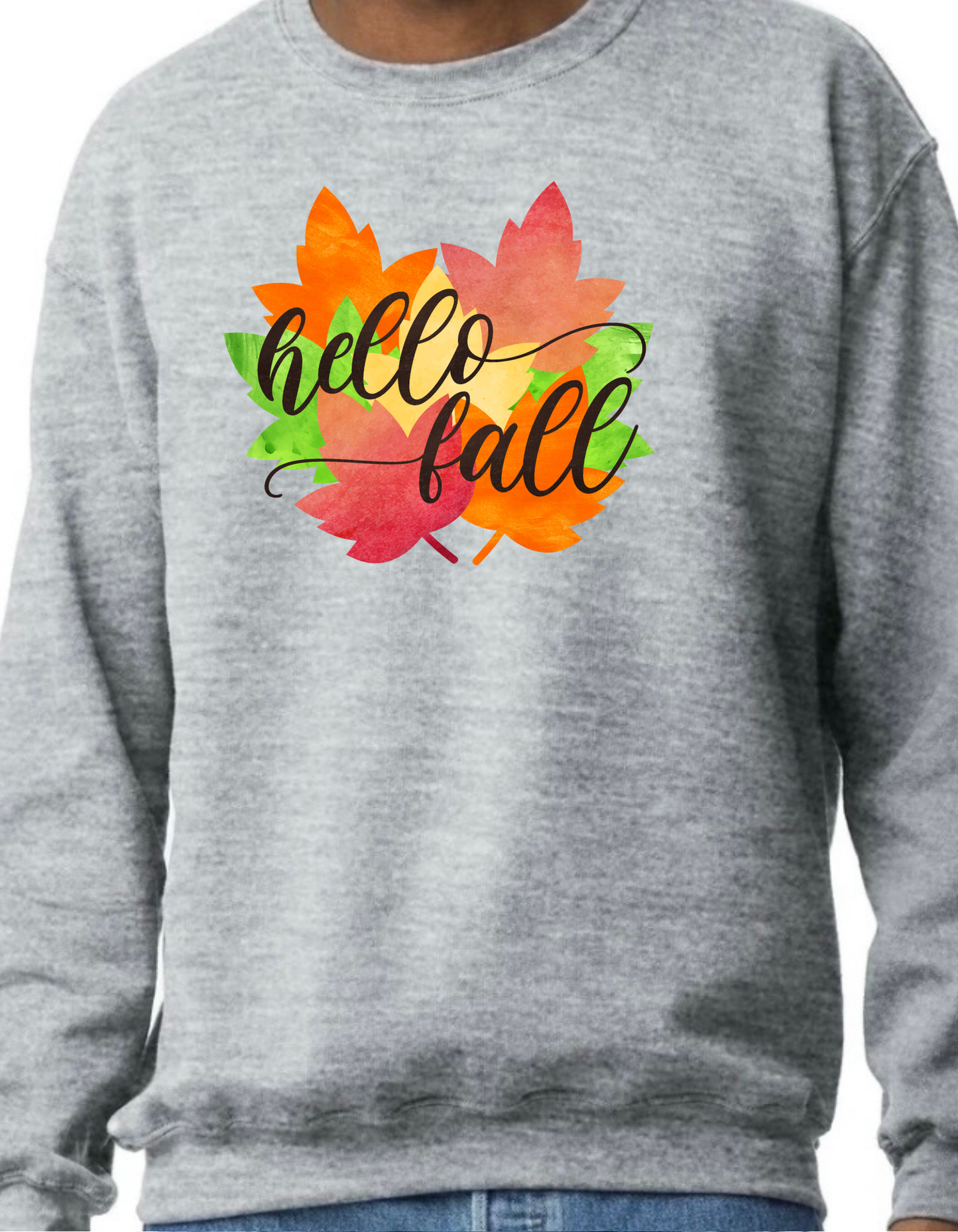 Hello Fall Leaves Crewneck