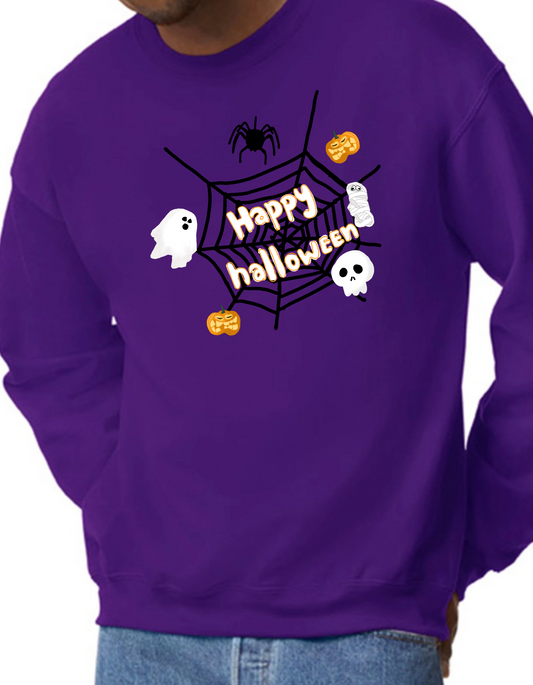 Happy Halloween SpiderWeb Crewneck